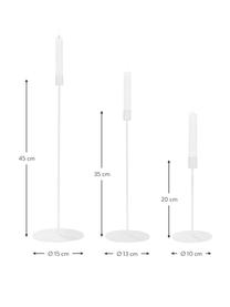 Set 3 candelabri Elsy, Metallo verniciato a polvere, Bianco, Set in varie misure