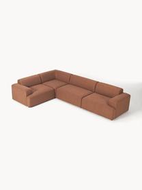 Grosses Ecksofa Melva (4-Sitzer), Bezug: 100 % Polyester Der strap, Gestell: Massives Kiefern- und Fic, Webstoff Nougat, B 339 x T 220 cm, Eckteil links