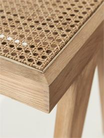Banco con tejido vienés Sissi, Estructura: madera de roble maciza, Asiento: ratán, Ratán, madera de roble clara, An 110 x L 38 cm