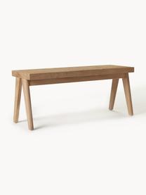 Banco con tejido vienés Sissi, Estructura: madera de roble maciza, Asiento: ratán, Ratán, madera de roble clara, An 110 x L 38 cm