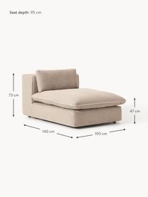 Module central XL Felix, Tissu beige, larg. 100 x prof. 140 cm