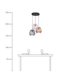 Lampa wisząca z metalu Ischia, Blady różowy, czerwony, niebieski, Ø 53 cm