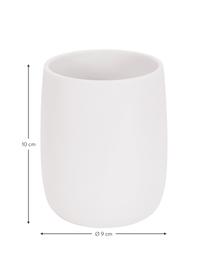 Vaso cepillo de dientes de poliresina Bonny, Poliresina, Blanco, Ø 9 x Al 10 cm