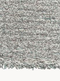Pluizig gemêleerd hoogpolig vloerkleed Marsha, Bovenzijde: 100% polyester, Onderzijde: 55% polyester, 45% katoen, Lichtgrijs, B 80 x L 150 cm (maat XS)