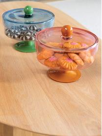 Opbergpot Duo van glas, Glas, Oranje, roze, Ø 22 x H 20 cm