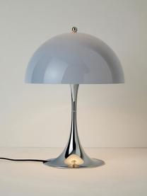 Lampa stołowa Panthella, W 44 cm, Stelaż: aluminium powlekane, Jasnoniebieskie szkło akrylowe, odcienie srebrnego, Ø 32 x 44 cm