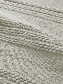 Passatoia in cotone a righe  tono su tono con frange Tanya, 100% cotone, Grigio chiaro, Larg. 70 x Lung. 200 cm