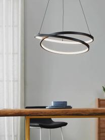 Lámpara de techo LED Ruotale, Pantalla: metal recubierto, Anclaje: metal recubierto, Cable: metal recubierto, Negro, blanco, Ø 55 cm