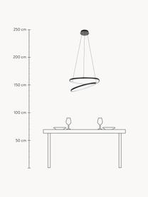 LED hanglamp Ruotale, Lampenkap: gecoat metaal, Diffuser: kunststof, Zwart, wit, Ø 55 cm