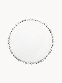 Platos de postre de vidrio Perles, 2 uds., Vidrio, Transparente, Ø 21 cm