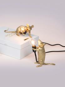 Kleine design tafellamp Mouse, Lamp: kunsthars, Goudkleurig, 6 x 15 cm