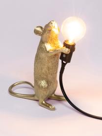 Kleine Design Tischlampe Mouse, Goldfarben, 6 x 15 cm