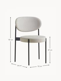 Vlněná polstrovaná židle Series 430, Tlumeně bílá, černá, Š 52 cm, H 54 cm