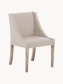 Sedia imbottita con gambe in legno Savannah, Rivestimento: poliestere 49.000 cicli d, Gambe: legno di faggio massello , Tessuto beige, Larg. 60 x Prof. 60 cm