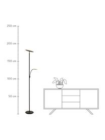 Lampa podłogowa LED z lampą do czytania i funkcją przyciemniania Stockholm, Czarny, S 50 x W 184 cm