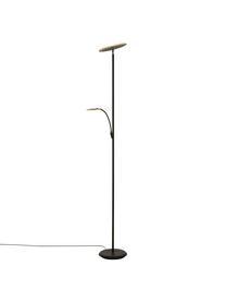 Grote dimbare LED vloerlamp Stockholm met leeslamp, Lampenkap: acryl, Lampvoet: gecoat metaal, Zwart, 50 x 184 cm