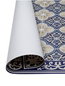 Alfombra vinílica Luis, antideslizante, Vinilo reciclable, Azul, beige, An 136 x L 203 cm