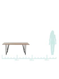 Table avec plateau en bois de noyer Juno, Placage en bois de noyer