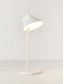 Lampada da tavolo grande a LED con luce regolabile e timer Yuh, Struttura: ottone laccato, Bianco, Ø 20 x Alt. 61 cm