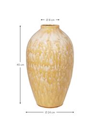 Vaso in ceramica grande Ingrid, Ceramica, Giallo, beige, Ø 24 x Alt. 40 cm