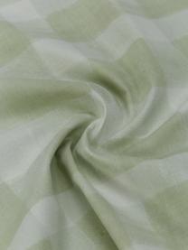 Taie d'oreiller design Candice Gray en percale de coton Milène, 2 pièces, Vert menthe, damier, 65 x 65 cm