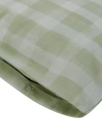 Taie d'oreiller design Candice Gray en percale de coton Milène, 2 pièces, Vert menthe, damier, 65 x 65 cm