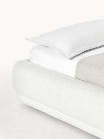 Bouclé gestoffeerd bed Blair met opbergruimte in crèmewit, Bekleding: bouclé (90% polyester, 10, Bouclé wit, 180 x 200 cm