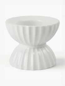 Świecznik z porcelany z ryflowaną powierzchnią Tura, Porcelana, Biały, Ø 8 x W 7 cm