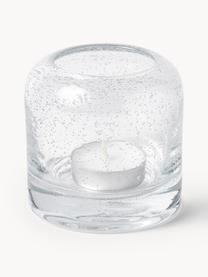 Sada ručně foukaných svícnů na čajové svíčky se vzduchovými bublinkami Dylla, 2 díly, Sodnovápenaté sklo, Transparentní, Ø 8 cm, V 8 cm