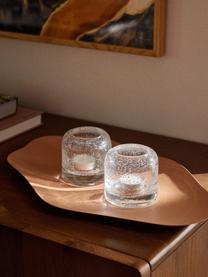 Súprava ručne fúkaných svietnikov na čajové sviečky Dylla, 2 ks, Sodno-vápenaté sklo, Priehľadná, Ø 8 x V 8 cm