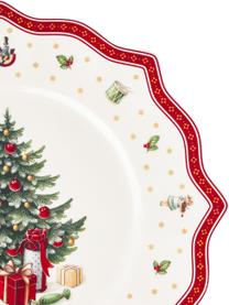 Porzellan-Platzteller Toy's Delight, 2 Stück, Premium Porzellan, Weiß, Rot, gemustert, Ø 35 cm