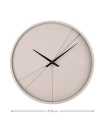 Horloge murale beige Layered Lines, Beige, noir, Ø 30 cm