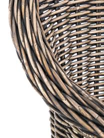 Rotan armstoel Martin met stoelkussen, Bekleding: katoen, Rotan, zwart, wit, 60 x 67 cm