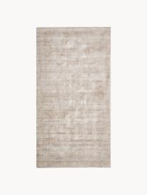 Handgeweven viscose vloerkleed Jane, Onderzijde: 100% katoen Het in dit pr, Lichtbeige, B 300 x L 400 cm (maat XL)