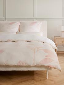 Baumwollsatin-Bettdeckenbezug Marino mit floralem Print, Webart: Satin Fadendichte 210 TC,, Beige, Rottöne, B 200 x L 200 cm