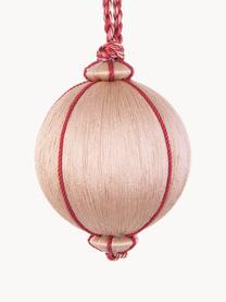 Boules de Noël Dressed, 4 pièces, Fibre synthétique, Pêche, rouge, Ø 10 x haut. 10 cm