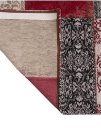 Tappeto con disegno patchwork Multi, Retro: Miscela di cotone, rivest, Rosso, beige, nero, Larg. 140 x Lung. 200 cm (taglia S)