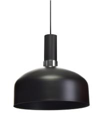 Hanglamp Malmo van metaal, Lampenkap: gecoat metaal, Baldakijn: gecoat metaal, Zwart, chroomkleurig, Ø 30 x H 25 cm