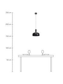 Hanglamp Malmo van metaal, Lampenkap: gecoat metaal, Baldakijn: gecoat metaal, Zwart, chroomkleurig, Ø 30 x H 25 cm