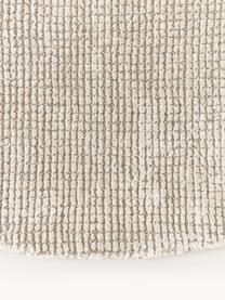 Tapis rond à poils ras tissé à la main Mansa, 56 % laine certifiée RWS, 44 % viscose, Beige, blanc crème, Ø 150 cm (taille M)