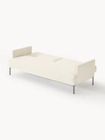 Sofá cama Fluente (3 plazas), Tapizado: 100% poliéster Alta resis, Estructura: madera de pino maciza, Patas: metal con pintura en polv, Tejido blanco Off White, An 220 x F 88 cm