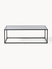 Couchtisch Maya mit Glasplatte, Tischplatte: Sicherheitsglas, Gestell: Metall, pulverbeschichtet, Transparent schwarz getönt, Schwarz matt, B 110 x T 50 cm