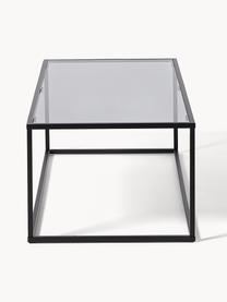 Mesa de centro Maya, tablero de vidrio, Tablero: vidrio laminado, Estructura: metal con pintura en polv, Negro, transparente, negro, An 110 x F 50 cm