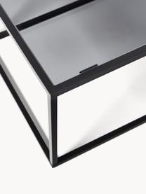 Mesa de centro Maya, tablero de vidrio, Tablero: vidrio laminado, Estructura: metal con pintura en polv, Negro, transparente, negro, An 110 x F 50 cm