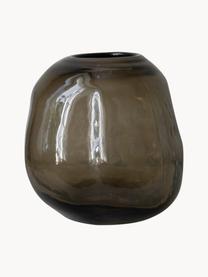 Sklenená váza Pebble, V 20 cm, Sklo, Hnedosivá, polopriehľadná, Ø 20 x V 20 cm