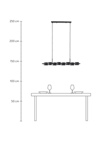 Grande suspension noire Milano, Noir, larg. 97 x haut. 26 cm