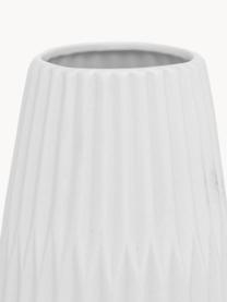 Vases à surface striée Esko, 2 élém., Porcelaine, Blanc, Lot de différentes tailles