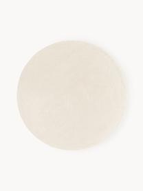 Tapis rond en coton tissé main Lora, Blanc cassé, Ø 120 cm (taille S)