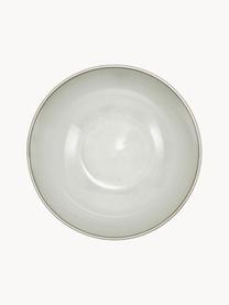 Cuencos artesanales Thalia, 2 uds., Gres, Blanco Off White con borde oscuro, Ø 18 x Al 6 cm