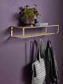 Perchero de pared de metal Shelf, Metal recubierto, Dorado, An 80 x Al 14 cm